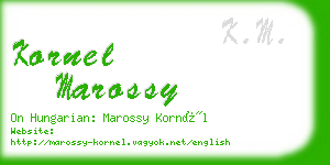 kornel marossy business card